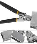 Handy Duckbill Metal Bender Pliers for roofing and sheet metal work, 6 inch chin span, flat bill tongs, edge seamer and hand seamer tool