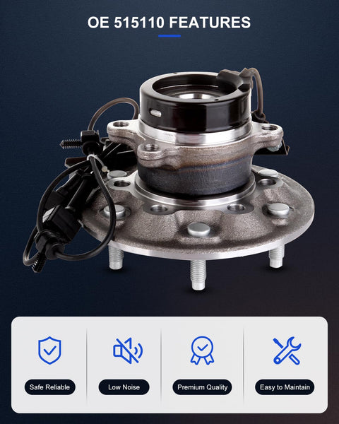Front Left Wheel Hub Bearing Assembly 515110 With ABS Direct Fit For Chevrolet Colorado 2004 To 2008 GMC Canyon 2004 To 2008
