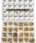 Capacitor Kit With 485 Pcs Multilayer Ceramic Assortment in 24 pF Values, organized in labeled box compartments for easy access.