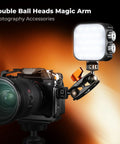 Dual Ball Head Magic Arm For Cameras And Microphones, Adjustable Articulating Mount With Bilateral 1/4 Inch Threads, Rock Solid Locking on camera and light