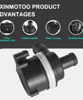 Electric Auxiliary Water Pump Assembly Direct Replacement Engine Coolant Pump 059121012B with plastic housing and 3 pin connector.