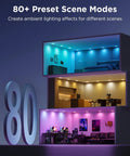 Game Changing Smart Recessed Lights 6 Inch Led Downlights 1100 Lumens 4 Pack With Rgbic Ambient Backlight and Tunable Color Temperature For Modern Home Spaces Fresh Vibe Upgrade displayed in different room settings.
