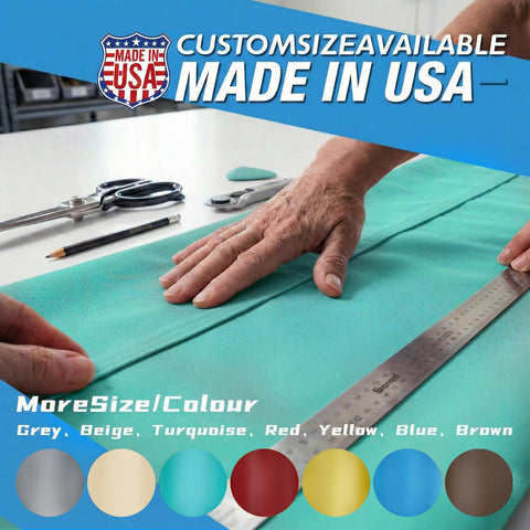 Hands measuring fabric for Custom Size Triangle Shade Sail 14' X 18' X 22.8' 220 GSM Heavy Duty Sun Shade With PU Coating Waterproof