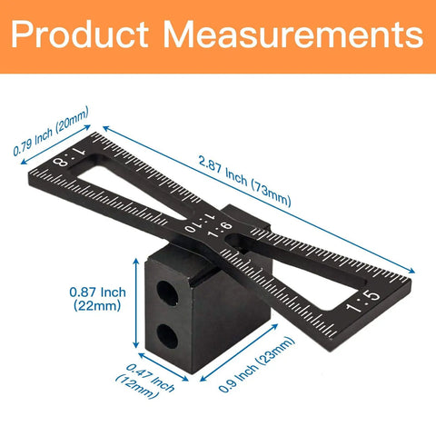 Top Notch Dovetail Jig Wheel Marking Gauge Kit featuring precise black measuring tool with engraved markings