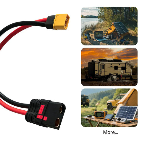 Super Cool Xt60s Male To Qs8 Female Charging Wire Cord For Rc Cars And Quadcopters With Thick Silicone Insulation, 25cm length.