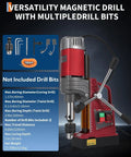 Beefy Magnetic Drill With 1450W Motor 13000N Magnetic Hold 1.57 Inch Capacity Twist Drill Adapter 820 RPM display
