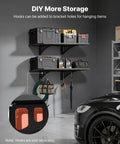 Beefy Built-Tough Garage Wall Shelves 2-Pack, 2X3 Ft Steel Wall Mounted Shelving, 24X36 Inch Per Shelf Floating Storage Racks, Garage Organization With 560 Lb Total Weight Capacity, wall-mounted with hanging hooks