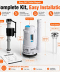 3 Inch Dual Flush Valve Replacement Kit For One Piece Toilets With Top Push Button Easy Install No Fuss Toilet Repair Kit With Fill Valve