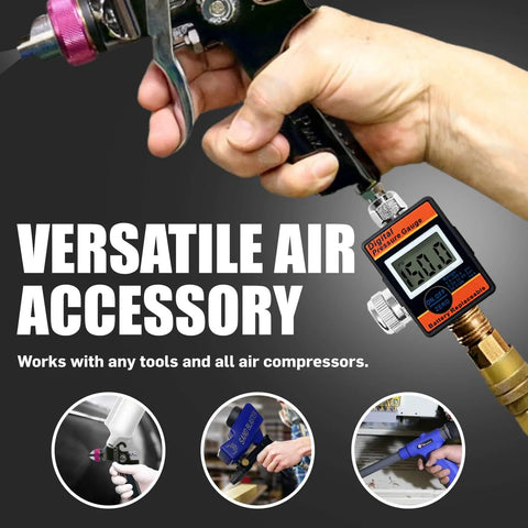 LE LEMATEC digital air pressure regulator with LED display gauge, 1/4 NPT connection