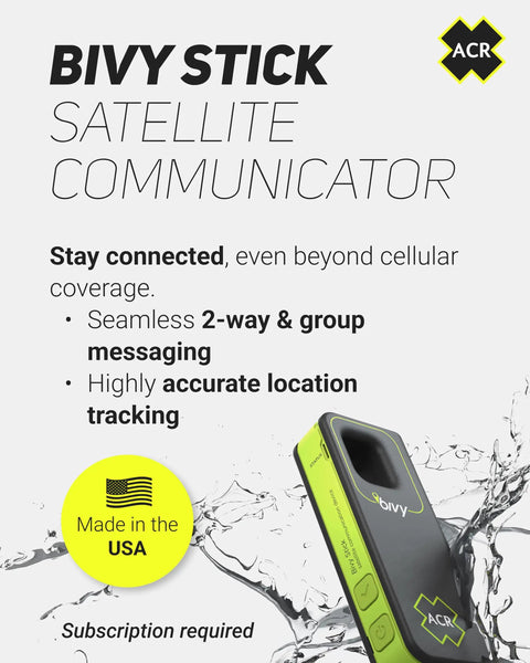 Bivy Stick Global Satellite Messenger With Two Way SMS, GPS Tracking, Off Grid Communication, SOS Emergency Beacon, sleek design