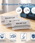 Heavy Duty Waterproof Sealant Clay Killing Drafts Smooth As Butter Moldable Putty for weatherproof wall holes and gaps on a wooden surface.