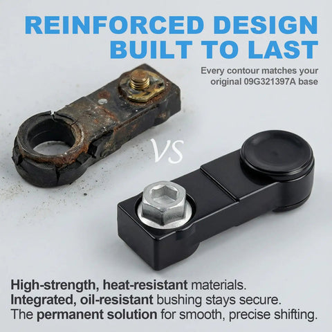 Comparison of old and new Plug And Play Automatic Transmission Shift Cable Connector Base Direct 1 To 1 Replacement For OE 09G321397A.