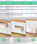 Top Shelf Undermount Drawer Slides 20 Inch Full Extension showing detachable slides and installation process for easy use.