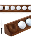 Walnut Wood Golf Ball Display Case 6 Standard Size Wall Mount Holder For Collectors And Golf Fans with mounting accessories