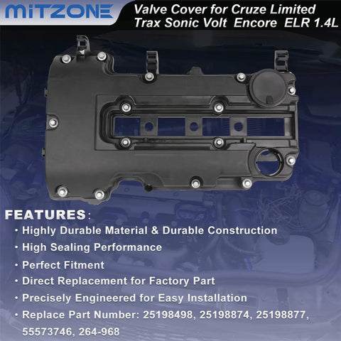 Engine Valve Cover Kit With Gaskets And Bolts For 2011-2020 Chevy Cruze Sonic Volt Trax Buick Encore Cadillac ELR L4