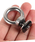 T Slot Roof Rack Eye Bolt Kit 4 Piece Tie Down Anchor Set For Tent Accessories Heavy Duty Gear And Luggage Secure Mounting On Most Roof Racks Beefy Stainless Steel stainless steel eye bolt with nut held in hand