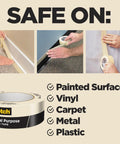 Greener Masking Tape 0.94 Inch Wide By 60 Yard Indoor Outdoor Painters Tape used on painted surfaces, vinyl, carpet, metal, plastic