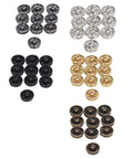 100 Pack 5mm Mini Metal Snap Buttons Sew On Fasteners in 5 Colors for Clothing, Accessories, Dolls and Craft Projects