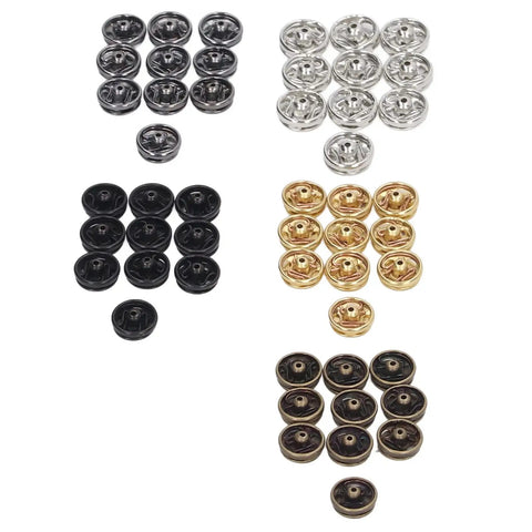 100 Pack 5mm Mini Metal Snap Buttons Sew On Fasteners in 5 Colors for Clothing, Accessories, Dolls and Craft Projects