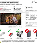 Image of a guide showing icons and instructions for using the VHS To Digital Converter And Recorder With Remote Plug And Play Convert Analog Video To 1080P 30Hz No PC Needed Supports AV RCA CVBS And R And L S Video And AUX Inputs Works With VHS VCR DVD Hi8 Mini DV And Gaming Consoles.