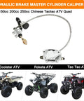 Rear Foot Disc Hydraulic Brake Master Cylinder Caliper Assembly Fits 150cc 200cc 250cc Go Karts ATVs Quad Bikes Dune Buggy