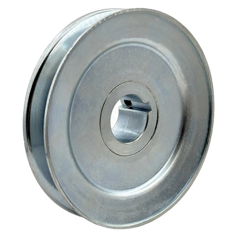 Durable One And One Eighth Inch Bore Five Inch Outer Diameter V Belt Pulley With One Groove For A B Five L Four L Belts Carbon Steel Motor Pulley Zinc Plated 1020 Steel Built Tough Workhorse For Industrial Drives