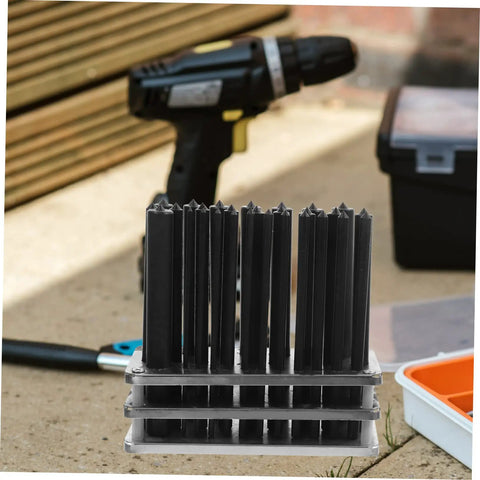 28-Piece Cylindrical Punch Set for Positioning Drilling and Mechanical Repairs with punch base and tools in background