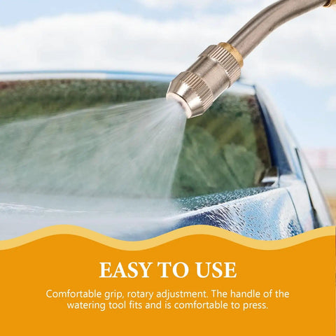 High Pressure Steam Sprayer Nozzle Accessory spraying water on a car windshield, demonstrating heavy duty and high temp resistance.