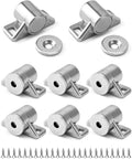 Eight To Nine Pound Magnetic Door Latch Kit For Cabinets Eight Pack Silver Zinc Alloy Magnets and screws