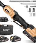 20V Cordless Electric Ratchet Wrench Kit With 3 Eighth Inch Drive Beefy 400 RPM Torque 45 Ft-Lbs LED Light Dual Batteries
