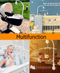 Top Notch 34 Inch Baby Crib Mobile Bed Bell Stand With Manual Wind Up Music Box For Peaceful Nap Times and Chill Nursery Decor.
