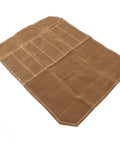 Open Waxed Canvas Go-To Chef Knife Roll Bag For Camping And Travel Durable Water Resistant Knife Carrier showing empty slots
