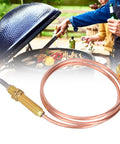 Gas Thermocouple With M8x1 End Nut And Head Tip Sensor For Outdoor Gas Setups next to a barbecue grill with veggies
