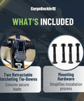 Ladder Rack Tie-Down System With Self Retracting Ratchet Straps, Square Mount, 2-Inch Straps, Mounting Hardware Included