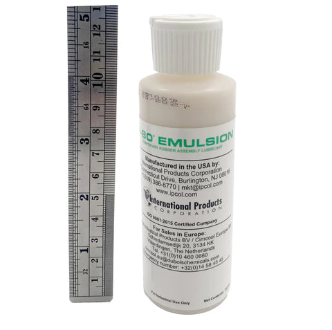 Bottle of Emulsion Temporary Assembly Lubricant 112 ml with ruler for scale