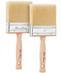 Deck Stain Brush Set 4 Inch 2 Pack With Wooden Handles Built For Smooth Even Stain Or Sealant Application On Wood And Deck Surfaces