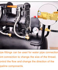Air compressor setup with Six Pack 1/4 Inch NPT Brass Pipe Fittings With Ball Valve And Barstock Tee And Air Hose Fittings