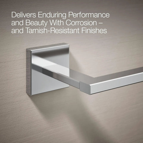 Sleek Square Wall Mounted Toilet Paper Holder In Polished Chrome Premium Metal Construction Pivoting Roll Easy Install