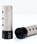 Diamond coated finger bit, side view, 20mm diameter, 5/8-11 thread to 3/8" hex shank adapter for tile hole grinding