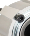 Close-up of One Pair 28 Spline Manual Locking Hubs Replacement For Nissan Frontier, Pathfinder, Xterra, Titan, And D21 1990-2004 Front Axle Lock Hubs For 4x4 Trucks Easy Install Heavy Duty Mill Grade Steel showing side detail of hub bolt.