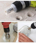 Amazon 3 otters 15-piece diamond hole saw kit; collage shows drill with bits, drilling into wood and a glass bottle.