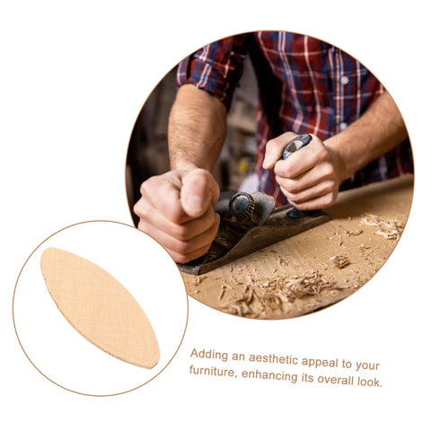 Top Shelf Woodworking Biscuit Joint Kit Brings You One Hundred Heavy Duty Biscuit Plates for woodworking, close-up of disc and planer.
