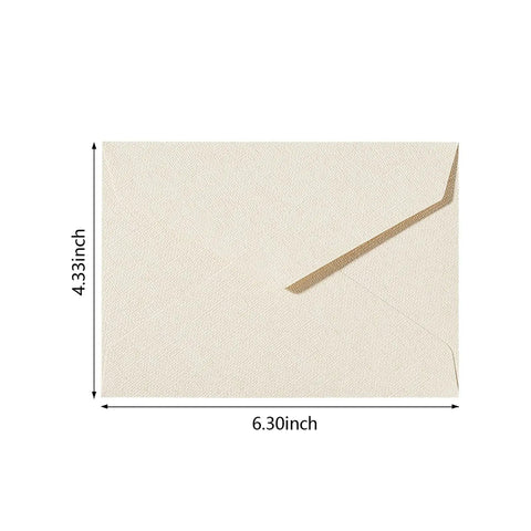 Rustic Ivory White Letter Set With Jute String Seals, 4 x 6 inch envelope, 250gsm thick paper, shown with dimensions