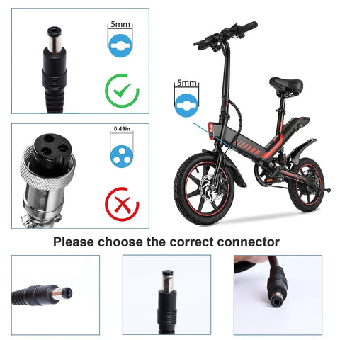 54.6V Smart Charger For 48V Lithium Batteries With UL Certification Fast Charging Multi Safety Protection Worldwide 100 To 240VAC 13S Compatible DC 5.5 By 2.5 Or 2.1mm Connector Perfect For Electric Bikes And Scooters