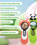 Kid Friendly Grab And Go Microscope Camera Kit With Endoscope Dual Cameras, Pocket Mini Digital Microscope For Boys And Girls, Autofocus Educational Toy For Christmas Birthday, Easy To Use Science Kit For Ages 3 5 7 8 12 Fox, shown with dual handheld units