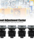 Heavy Duty Leveling Caster Set Rock Solid Adjustable Metal Composite Wheels Four Pack rolls smooth for large machine movement.