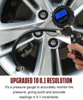 Using Beefy Pro Grade Heavy Duty Air Tool Kit With Digital Tire Pressure Gauge Inflator on car tire