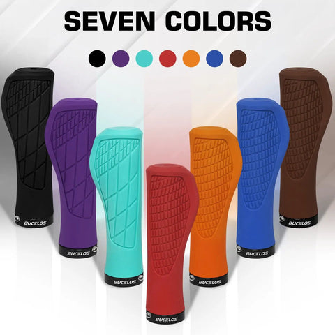 Seven colors of Single Lock-On Mountain Bike Grips, Ergonomic Anti-Slip Handlebar Rubber Grips For MTB BMX Cruiser And Scooter, 7/8 Inch
