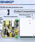 Beefed-Up Industrial 12V DC DIN Rail Power Supply 120W 10A, 100-240VAC Input, Ultra Slim Switching Converter With Low Ripple And Noise For Automation Controllers, High Efficiency, Rugged Industrial Grade, 7.5cm DIN rail cover and metal casing