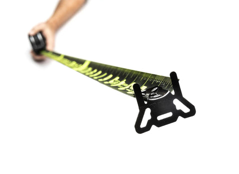 1-3/16 Inch By 25 Foot Dual Sided Tape Measure With Nite Eye Glow, Shockforce Blade And Matte Black Nylon Coated Blade in use